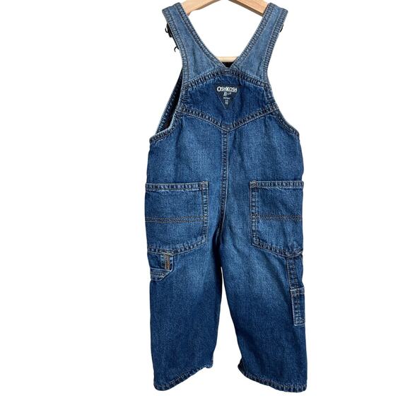 Vintage OshKosh Flannel Lined Denim Overalls 12M - Picture 2 of 8
